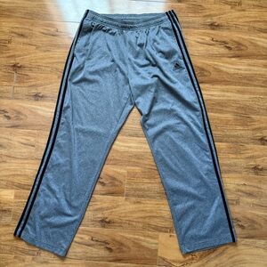 adidas Men’s Gray Sweatpants with Black Stripes